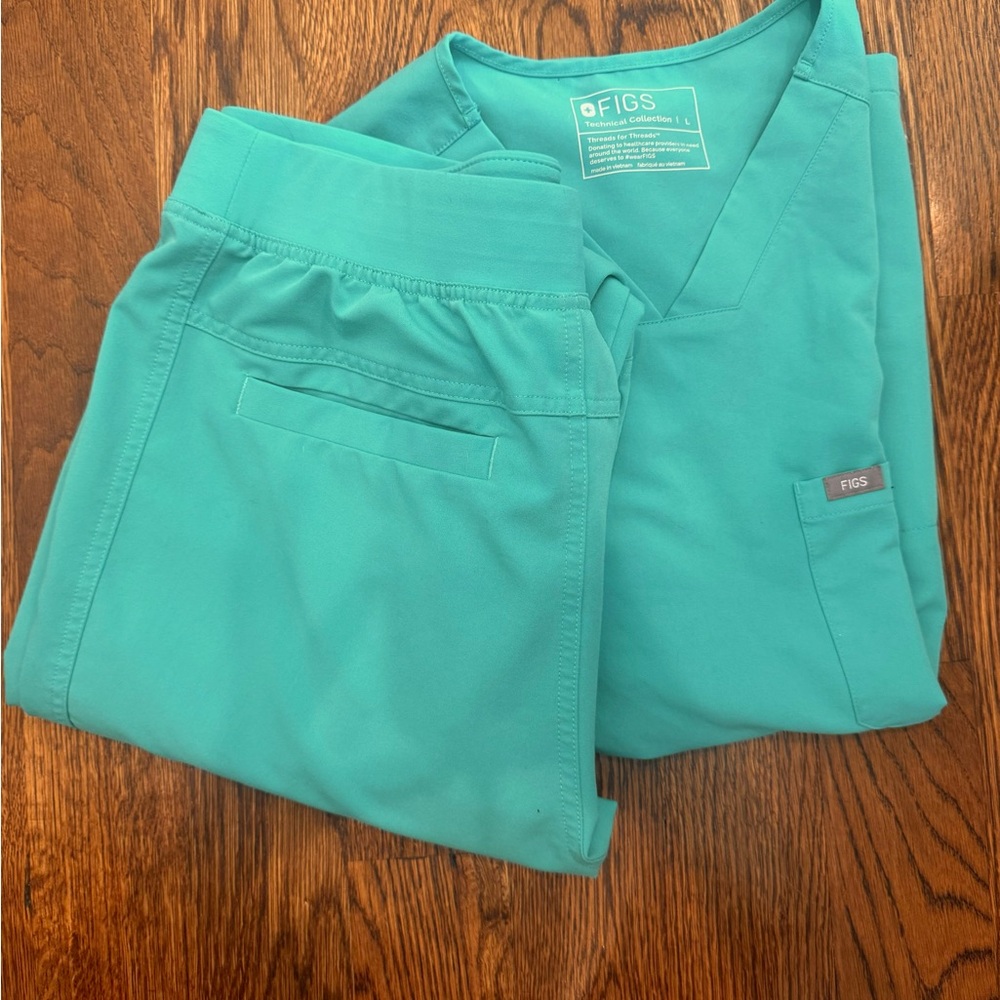 FIGS Aqua Technical Collection Complete Scrub Set